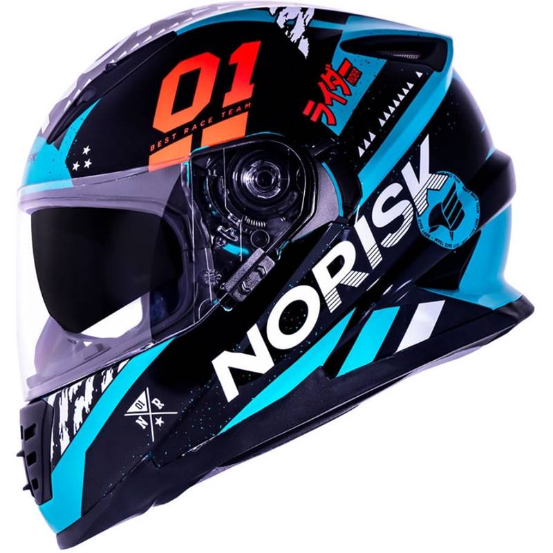 CAPACETE NORISK SOUL FF302 GRAND PRIX TOKYO PRETO/BRANCO/VERDE