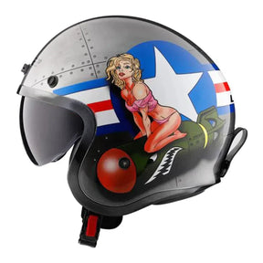 CAPACETE LS2 SPITFIRE BOMB RIDER BRUSHED ALLOY