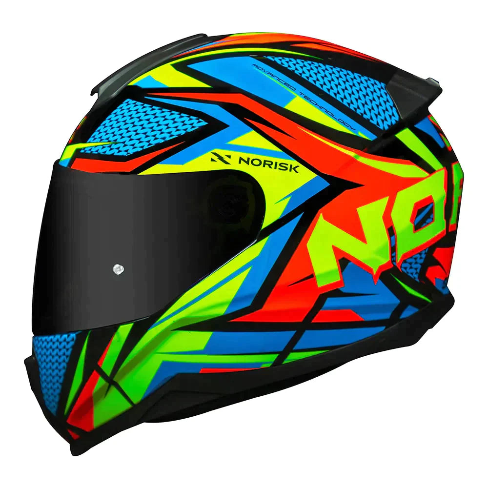 CAPACETE NORISK CAPACETE RAZOR SHARP AMARELO/AZUL