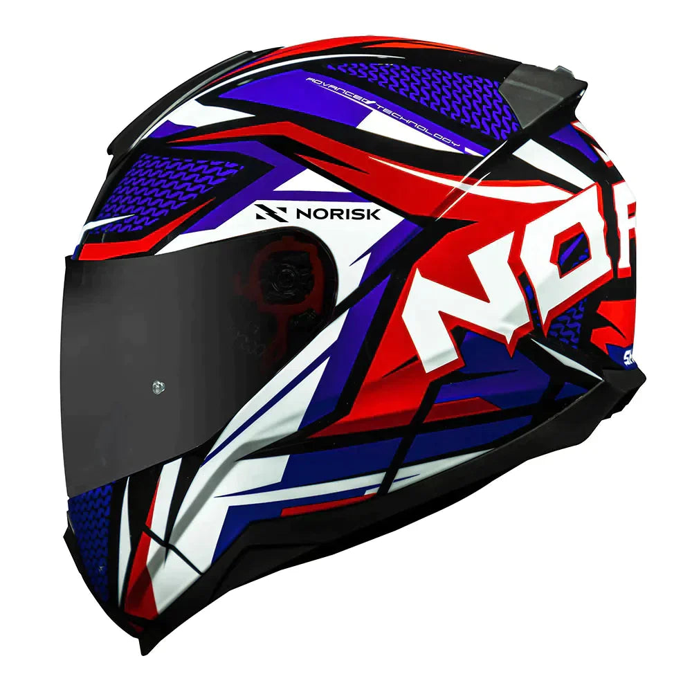 CAPACETE NORISK CAPACETE RAZOR SHARP AZUL/BRANCO