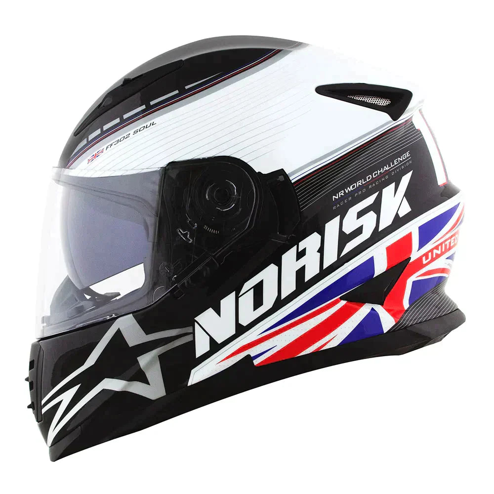 CAPACETE NORISK SOUL FF302 GRAND PRIX UNITED KINGDOM