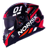 CAPACETE NORISK FF302 PRETO/VERMELHO/BRANCO