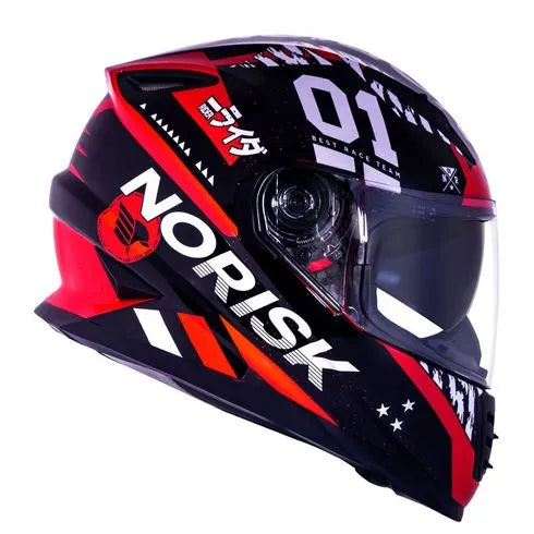 CAPACETE NORISK FF302 PRETO/VERMELHO/BRANCO