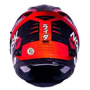 CAPACETE NORISK FF302 PRETO/VERMELHO/BRANCO